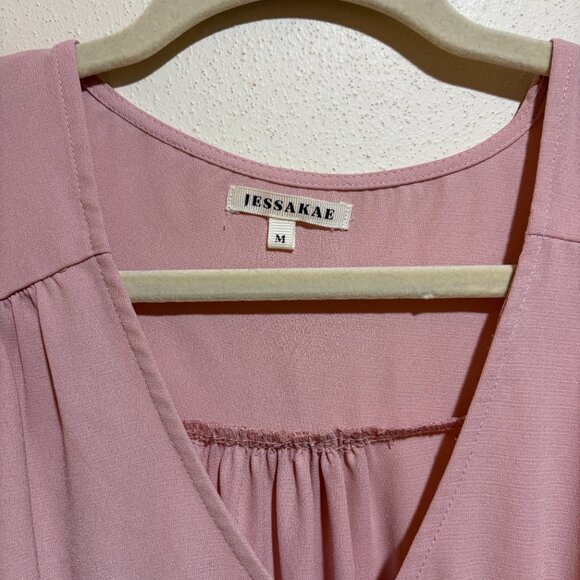 JessaKae Adelaide Smocked Maxi Dress Pink Button Front - Picture 7 of 10
